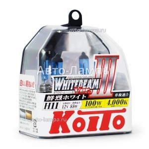 Комплект галогеновых ламп Koito H11 WhiteBeam III - P0750W