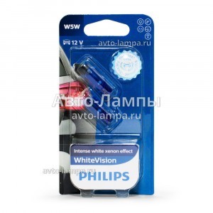 Галогеновые лампы Philips W5W WhiteVision - 12961NBVB2