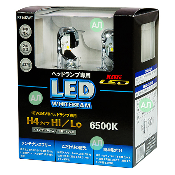 小糸製作所 LEDバルブ H4 6500K P214KWT - ライト