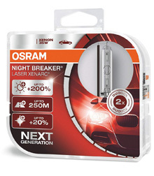 Штатные ксеноновые лампы Osram Xenarc Night Breaker Laser (+200%)
