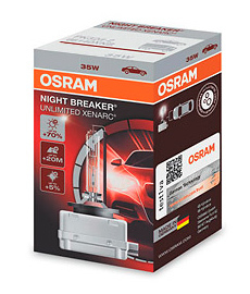 Штатные ксеноновые лампы Osram Xenarc Night Breaker Unlimited (+70%)